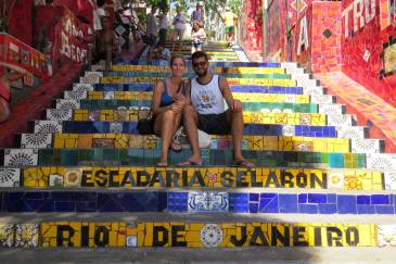 Us on the Escadaria Selarón