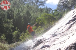 Abseiling down the 25m waterfall